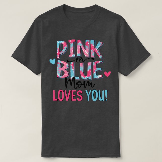 T-shirt Maman Rose Ou Bleue Vous Aime Tie Dye Bébé Genre R (Design devant)