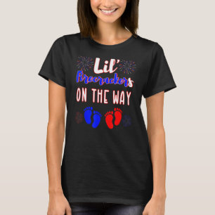 T-shirt Maman s'attend à des jumeaux 4 juillet