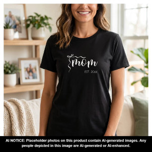 T-shirt Maman Script Établie Arc Cute