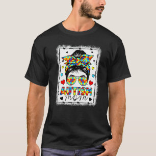 T-shirt Maman sensibilisée à l'autisme Vie Fouillis blond