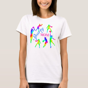 T-shirt Maman Sportive Figures De Handball Arc-En-Ciel Fêt