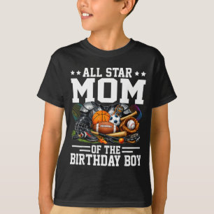 T-shirt Maman Star du garçon d'anniversaire Basketball Foo
