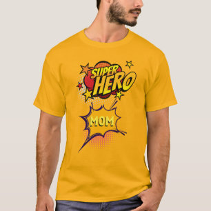 T-shirt Maman Super Héroïne Style Bande Dessinée