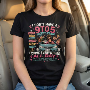 T-shirt Maman Taxi Conduite Drôle Partout Toute La Journée