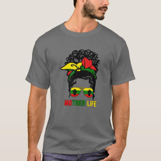 T-shirt Maman Vie Black Femmes Messy Bun Jundixième Black 