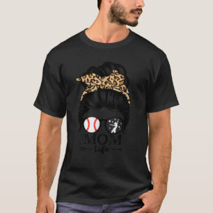 T-shirt Maman Vie Messager Bun Cheveux Drôle Baseball Dans