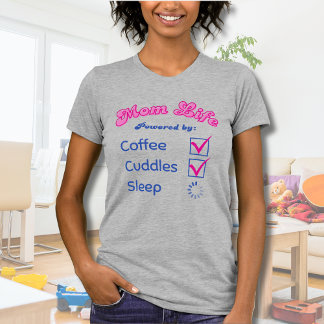 T-shirt Maman Vie Rétro Café Bouddles Dormir Chargement