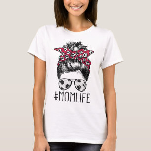 T-shirt Maman Vie Soccer Maman Fête des mères Messager Bun