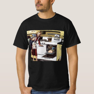 T-shirt Maman vintage dans la cuisine cuisine un jambon de