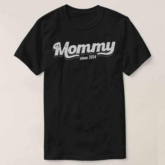 T-shirt Maman vintage depuis 2014 (Design devant)