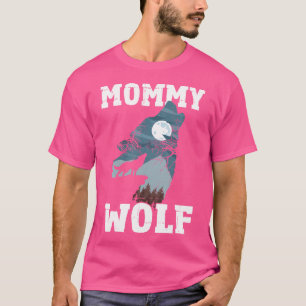 T-shirt Maman Wolf Silhouette Maman Howling Wolf Mère Da