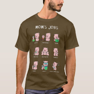 T-shirt Maman's Jobs Fête des mères maman Cochon Fermier M