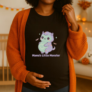 T-shirt Mamas Drôle Halloween Petit Monstre Mignonne Encei