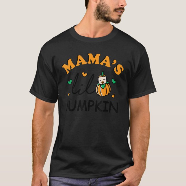 T-shirt Mamas Lil Citrouille Halloween Famille Corresponda (Devant)
