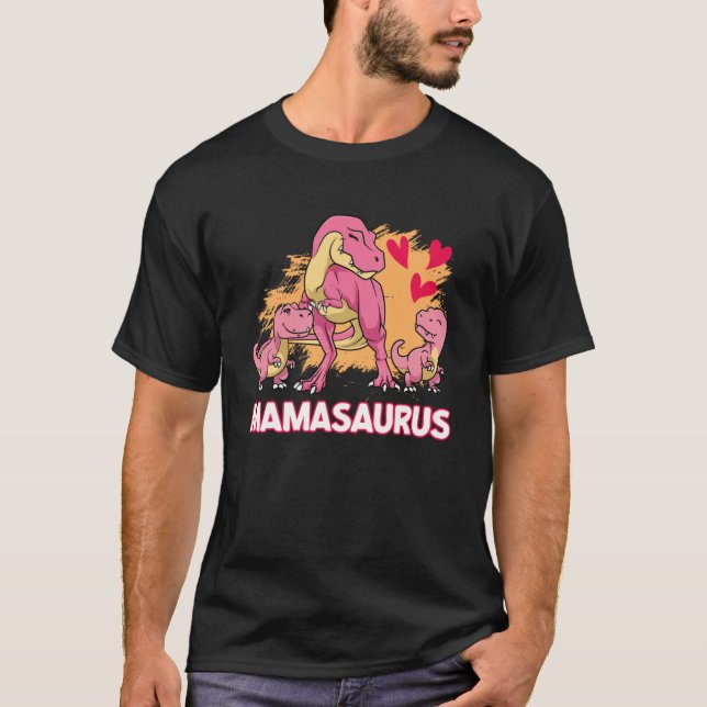 T-shirt Mamasaurus Dinasaurus Mère Famille Dinosaure (Devant)