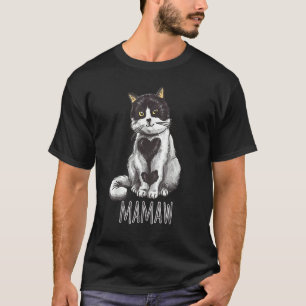 T-shirt Mamaw Chat Cœur Saint Valentin Amour Fête des amo