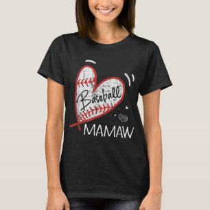 T-shirt Mamaw De Baseball Pour Grand-Mère Femmes Cadeau De