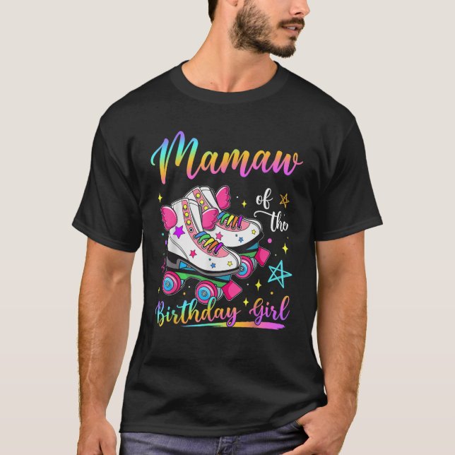 T-shirt Mamaw De L'Anniversaire Fille Rolling Patinage Fam (Devant)