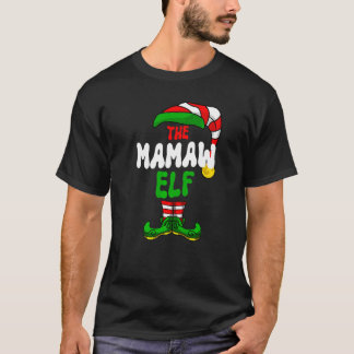 T-shirt Mamaw Elf Pyjama Groupe de Correspondance Noël Fêt