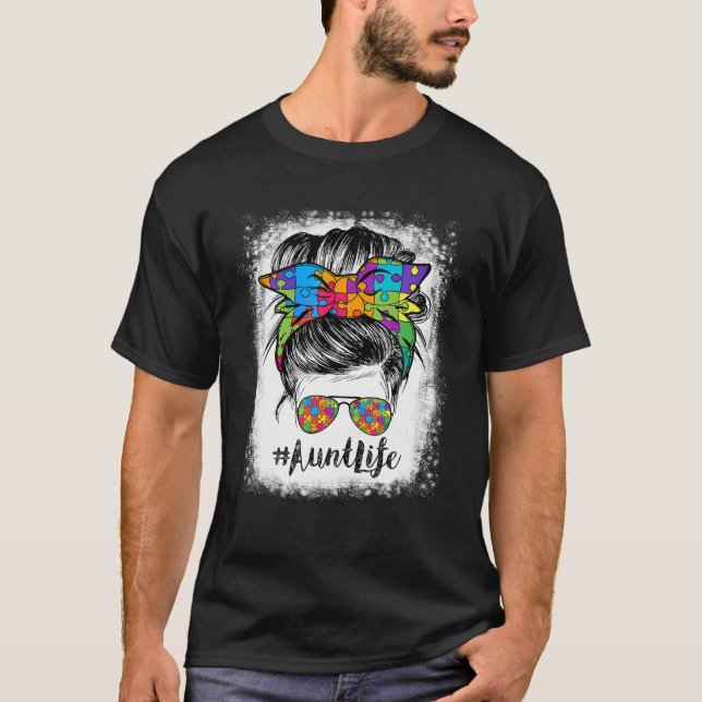 T-shirt Mamaw Life Bleached Messy Cheveux Bun Basketball M (Devant)