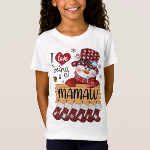 T-Shirt mamaw Snowman I Love Être un mamaw Christmas Funny