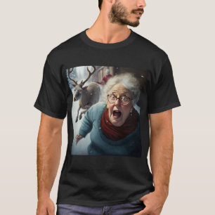 T-shirt Mamie a été renversée par des rennes pendant Noël