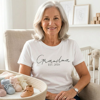 T-shirt Mamie Année Élégante Écriture Familiale Design