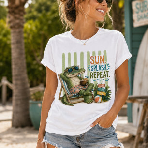 T-shirt Mamie côtière journée piscine d'été aux alligators