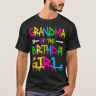 T-shirt Mamie De La Fille Qui Fête Son Anniversaire Rétro 