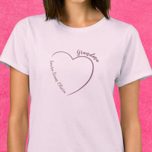 T-shirt Mamie Noms des petits-enfants Cœur