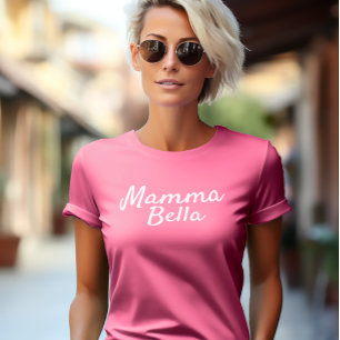 T-shirt Mamma Bella Cadeau italien personnalisé pour maman