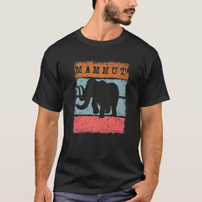 T-shirt Mammoth Big Ice Wooly Elephant Mammuthus Mastodon (Devant)