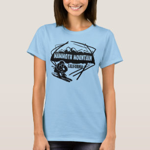 T-shirt Mammoth Mountain dames logo de ski art black tee