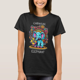 T-shirt Mammothe mélodique Eléphant Jouer de la guitare
