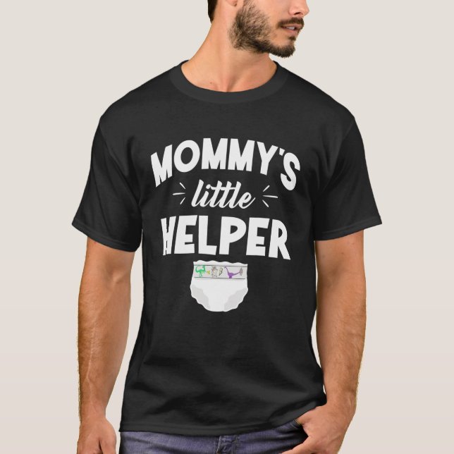 T-shirt Mammys Petit Helper Diaper Garçon Fille Bébé (Devant)