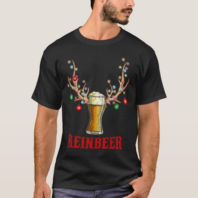 T-shirt Man Cave Reinbeer Cadeau De Noël Pour Les Amateurs (Devant)