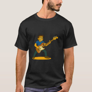 T-shirt Man playing Jazz bass