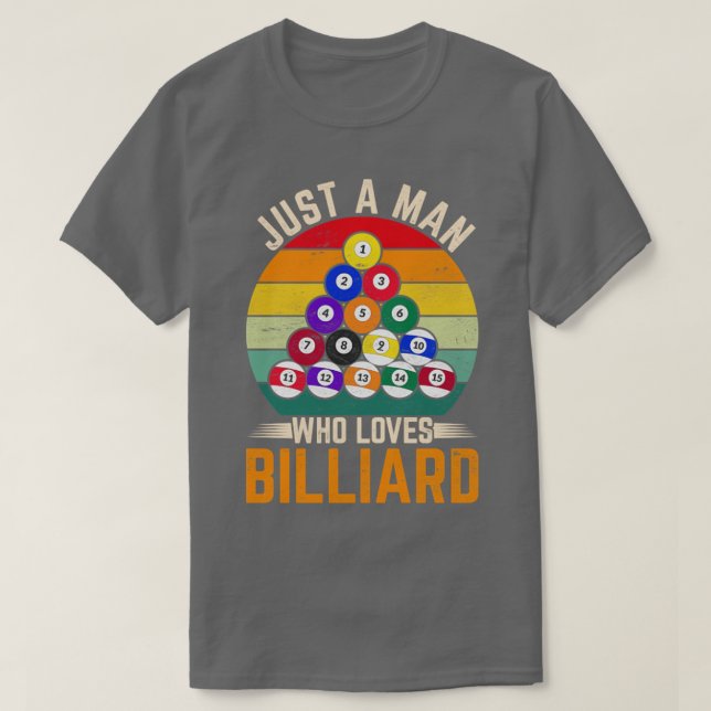 T-shirt Man Snooker Player Hobby Pool Billard (Design devant)
