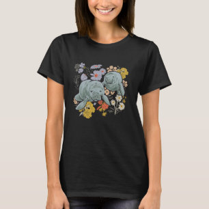 T-shirt Manatee Animal de la mer Floral Manatee