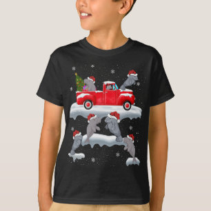 T-shirt Manatee Driving Christmas Tree Camion rouge Manate