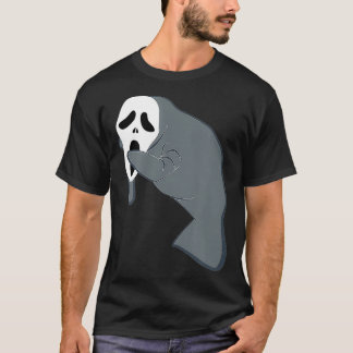 T-shirt Manatee Porter Effrayant Masque Halloween Drôle Va