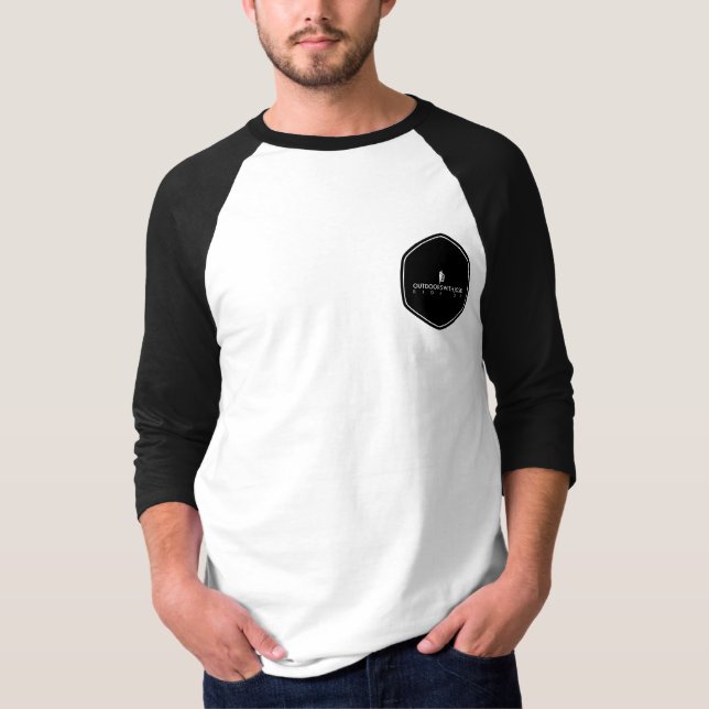 T-shirt Manche 3/4 noir/blanc (Devant)