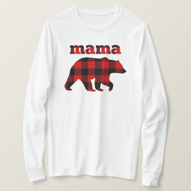 T-shirt Manches longues à manches longues de Mama Bear (Design devant)