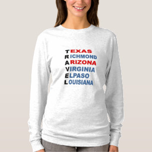 T-shirt manches longues cendre femme TRAVEL USA