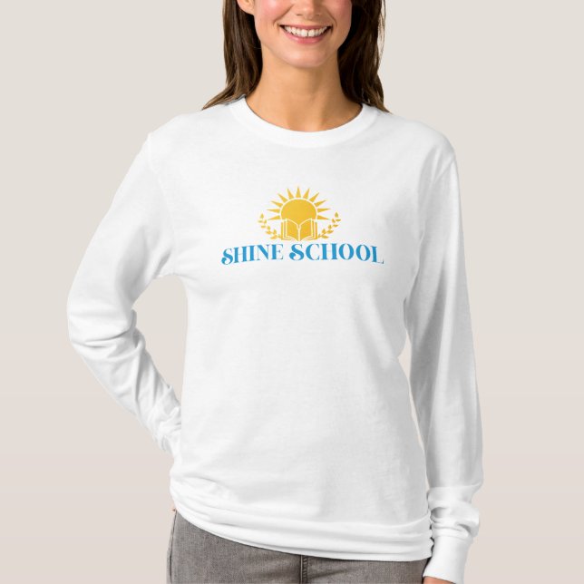 T-shirt manches longues dames logo couleur (Devant)