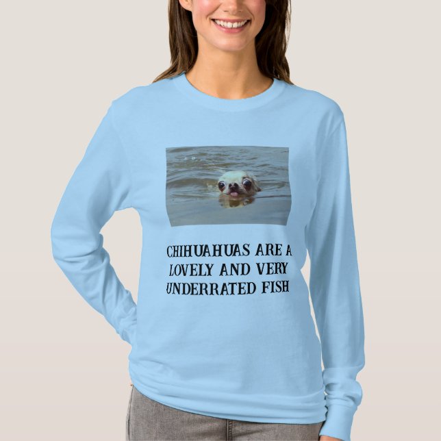 T-shirt manches longues de Chihuahua mignonne (Devant)