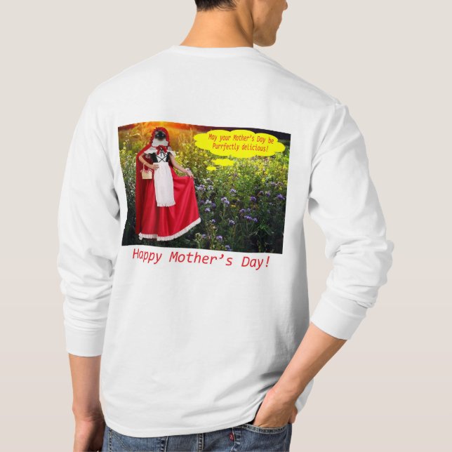 T-shirt manches longues man. Bonne fête des mères. ragdol (Dos)