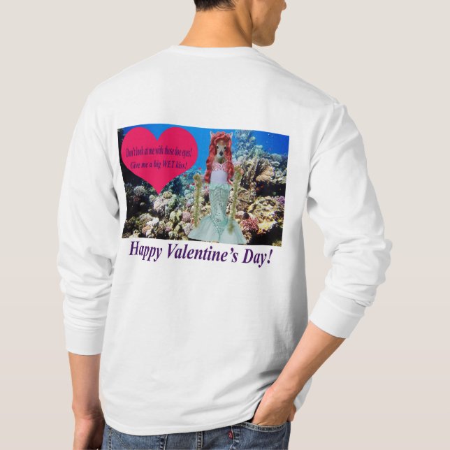 T-shirt manches longues man. Heureuse Sainte-Valentin. (Dos)