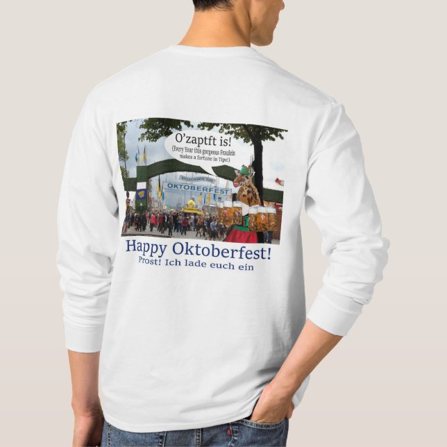 T-shirt manches longues man. Joyeuse Oktoberfest. girafe (Dos)