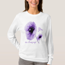 T-shirt Manches longues pour femmes violet élégant